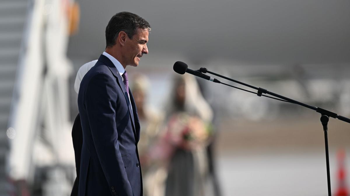 El presidente del Gobierno español, Pedro Sánchez, llega al aeropuerto de Ankara antes de la Cumbre de Jefes de Estado y de Gobierno de la OTAN 2026 en Ankara, Turquía, el 07 de julio de 2026.