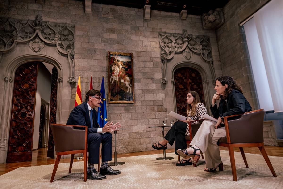 Salvador Illa, président de la Generalitat de Catalogne, au Palau de la Generalitat lors de son entretien avec El Periódico.