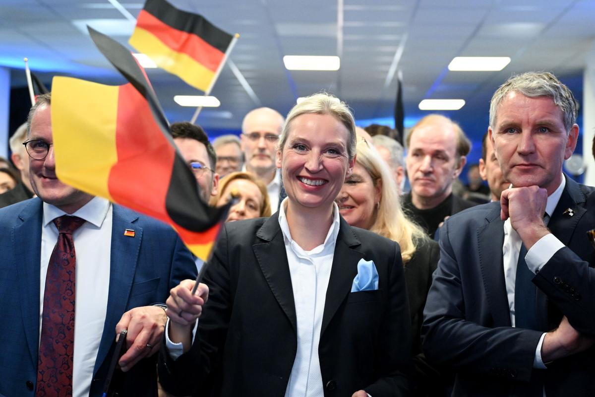 BERLIN. 23/02/2025.- Alice Weidel, co-présidente du parti et faction Alternative pour l'Allemagne (AfD)