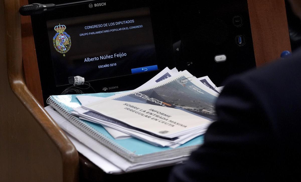 Copie du rapport de la Police Nationale sur les incidents survenus à Ceuta au siège de Feijóo, lors de la comparution de Pedro Sánchez au Congrès des députés.