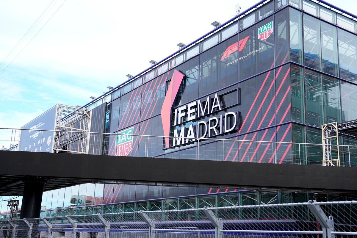 Le bâtiment principal de l'IFEMA, intégré au circuit.