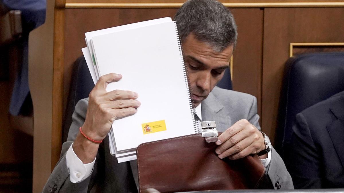 El presidente del Gobierno, Pedro Sánchez, durante su comparecencia en el Congreso este jueves.